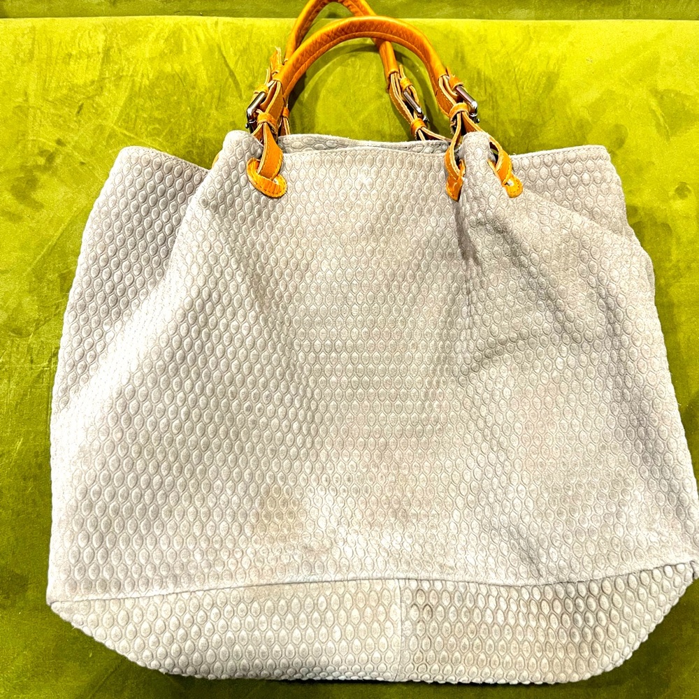 BORSE IN PELLE suede and leather bag